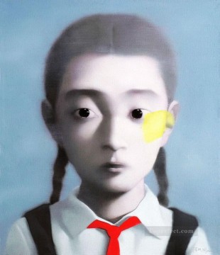 その他の中国人 Painting - 赤いスカーフをかぶった女の子 ZXG 中国から
